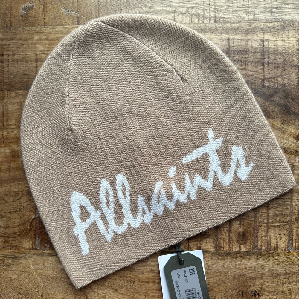 NWT ALLSAINTS LOGO JACQUARD BEANIE